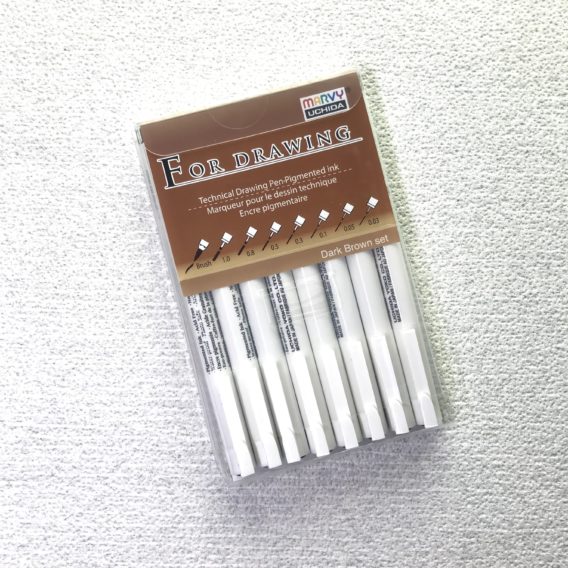 For Drawing Pen 8er Set dunkelbraun