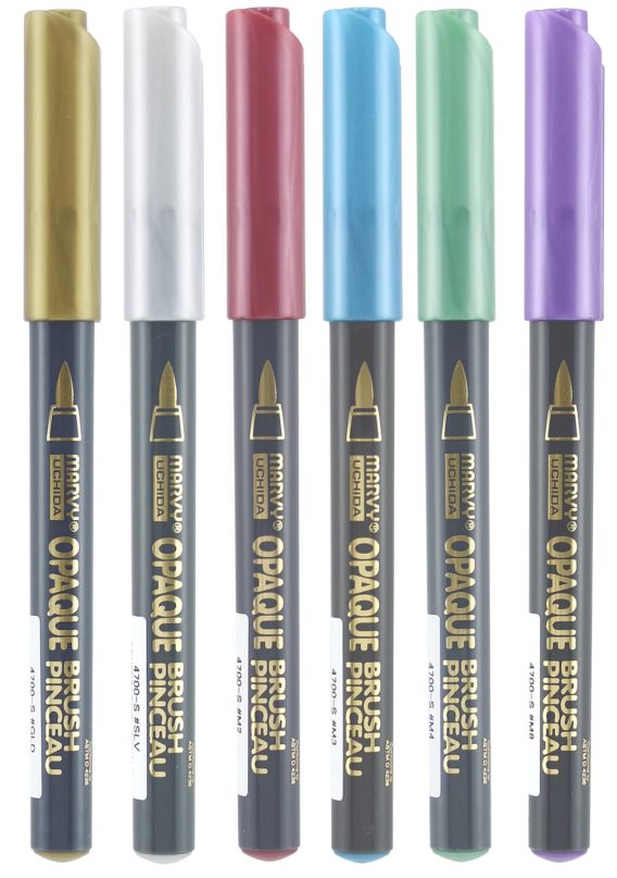 Metallic Brushpens Set Opaque Brush 6 Farben – Bild 4