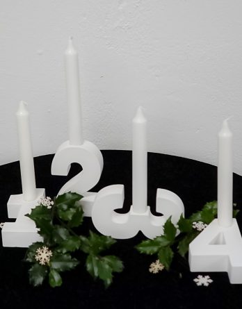 Adventszahlen 1-4 Kerzenhalter aus Keraflott