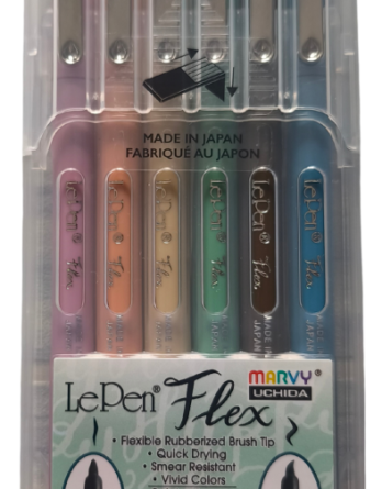 Brushpens LePen Flex 6er Set Retro im Etui